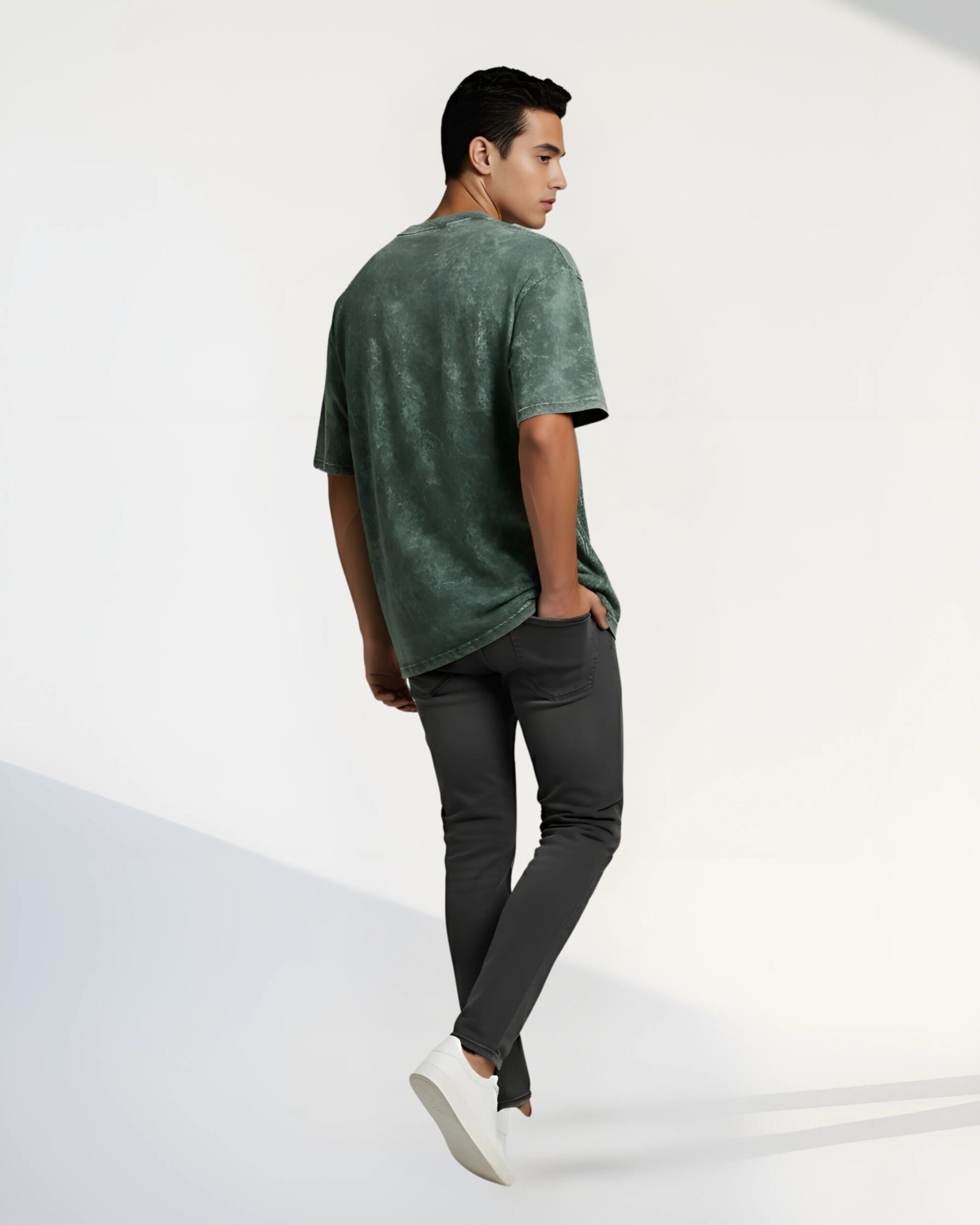 Wild loom Forest Acid-Wash Oversized T-Shirt