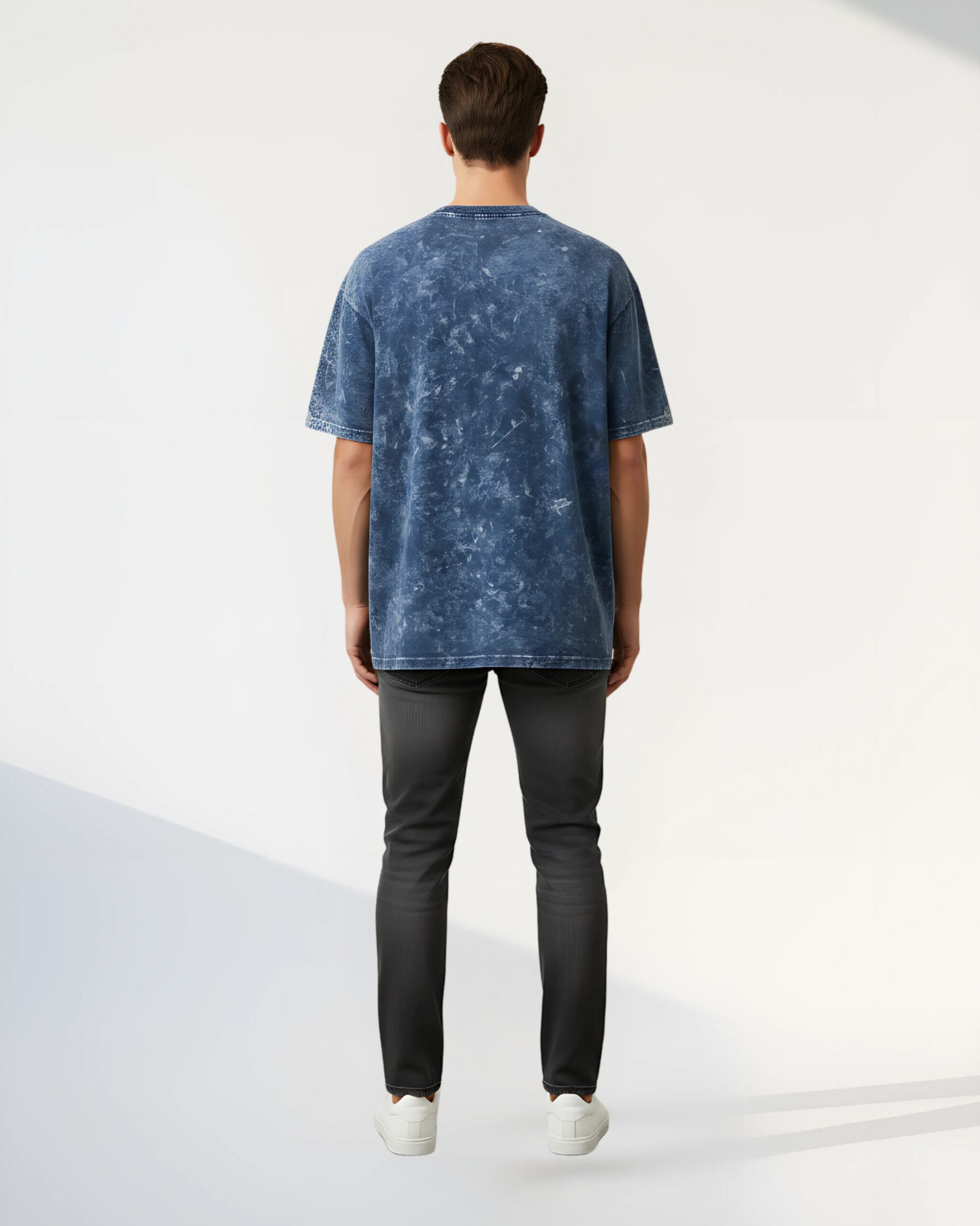 Wildloom Deep Navy Acid-Wash Oversized T-Shirt - Image 2