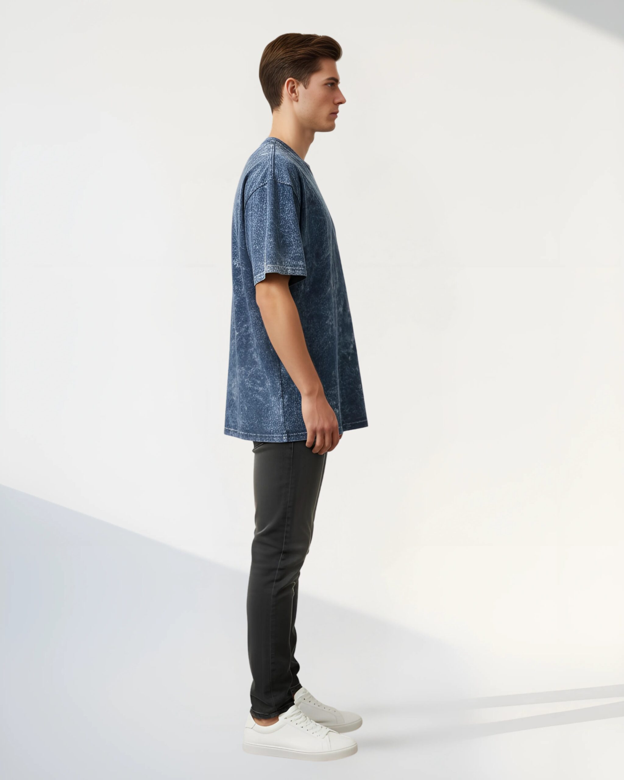 Wildloom Deep Navy Acid-Wash Oversized T-Shirt - Image 3