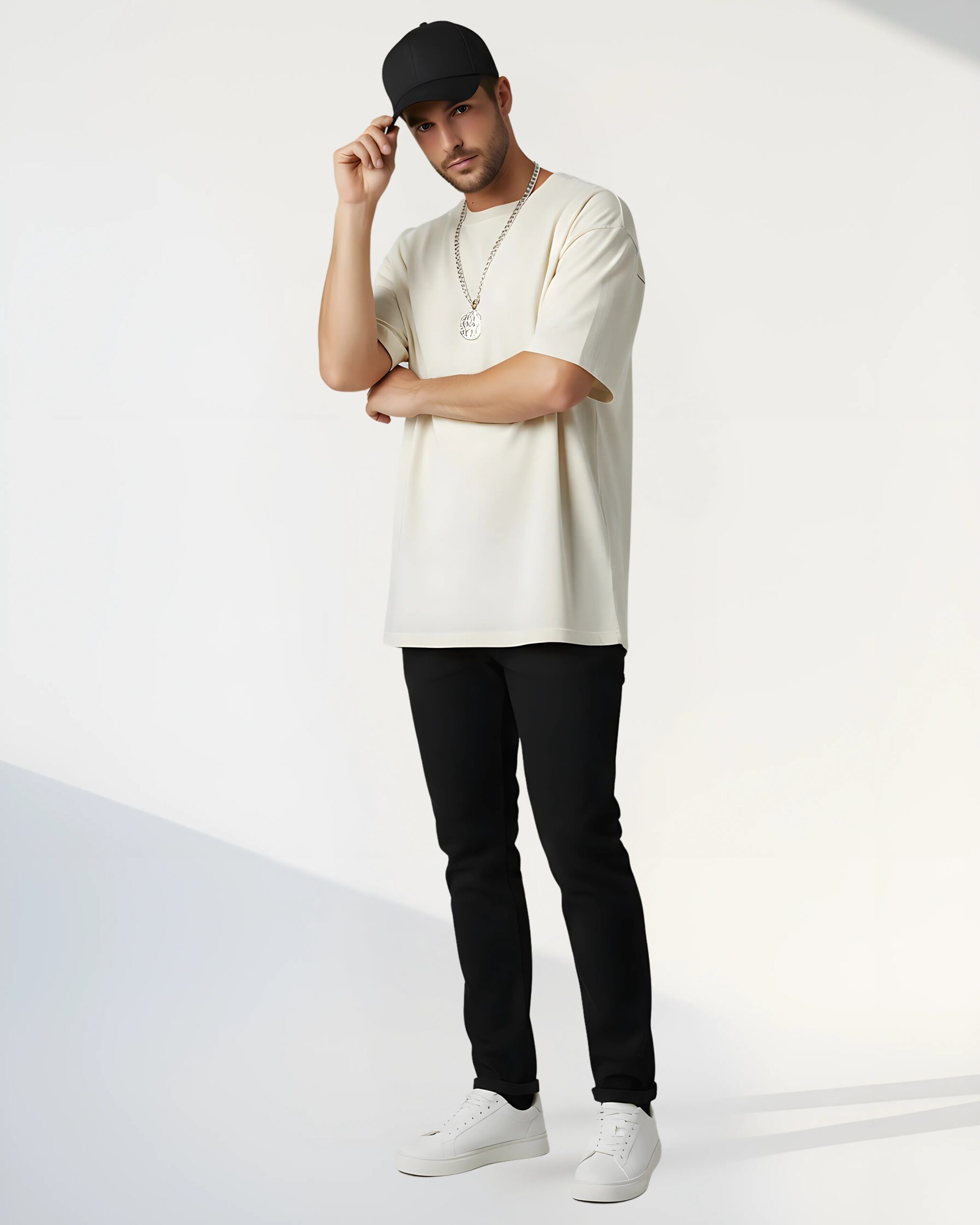 Wild Loom Off-White Essential Oversized T-shirt