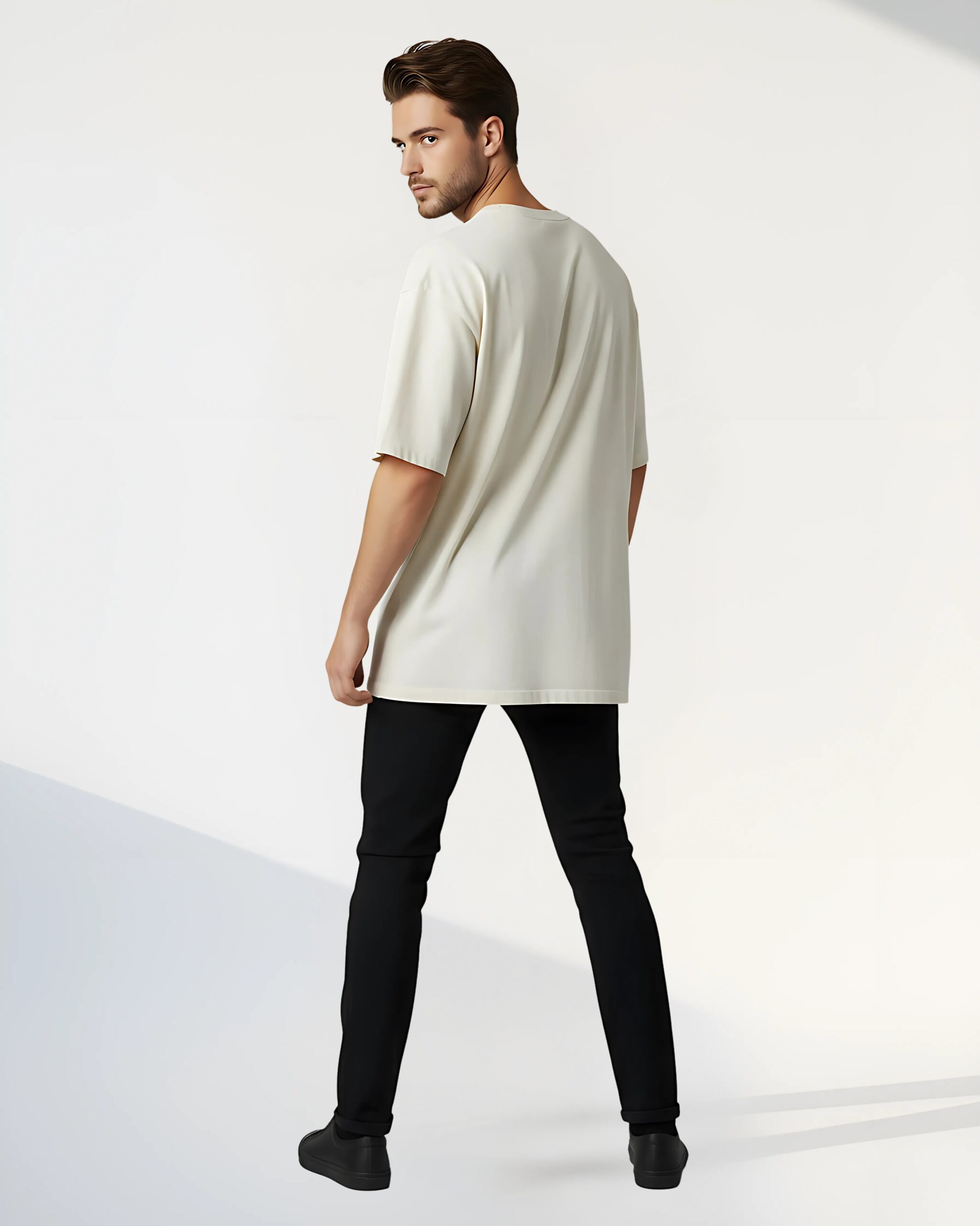 WildLoom Off-White Essential Oversized T-shirt - Image 3