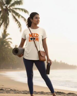 WildLoom Premium Cream Oversized Yoga T-shirt