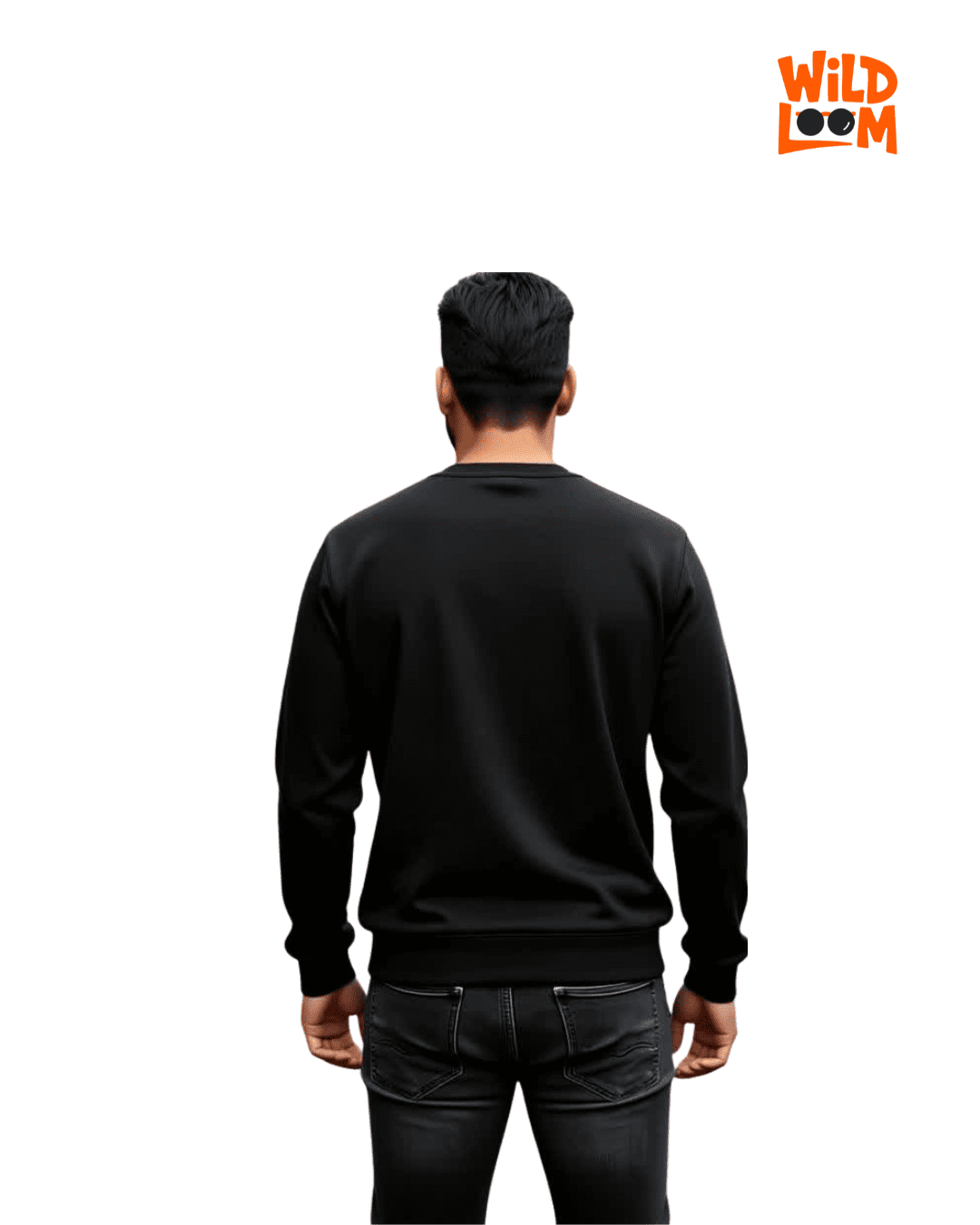 Wildloom 100% Cotton Black Sweatshirt for Men - Image 2