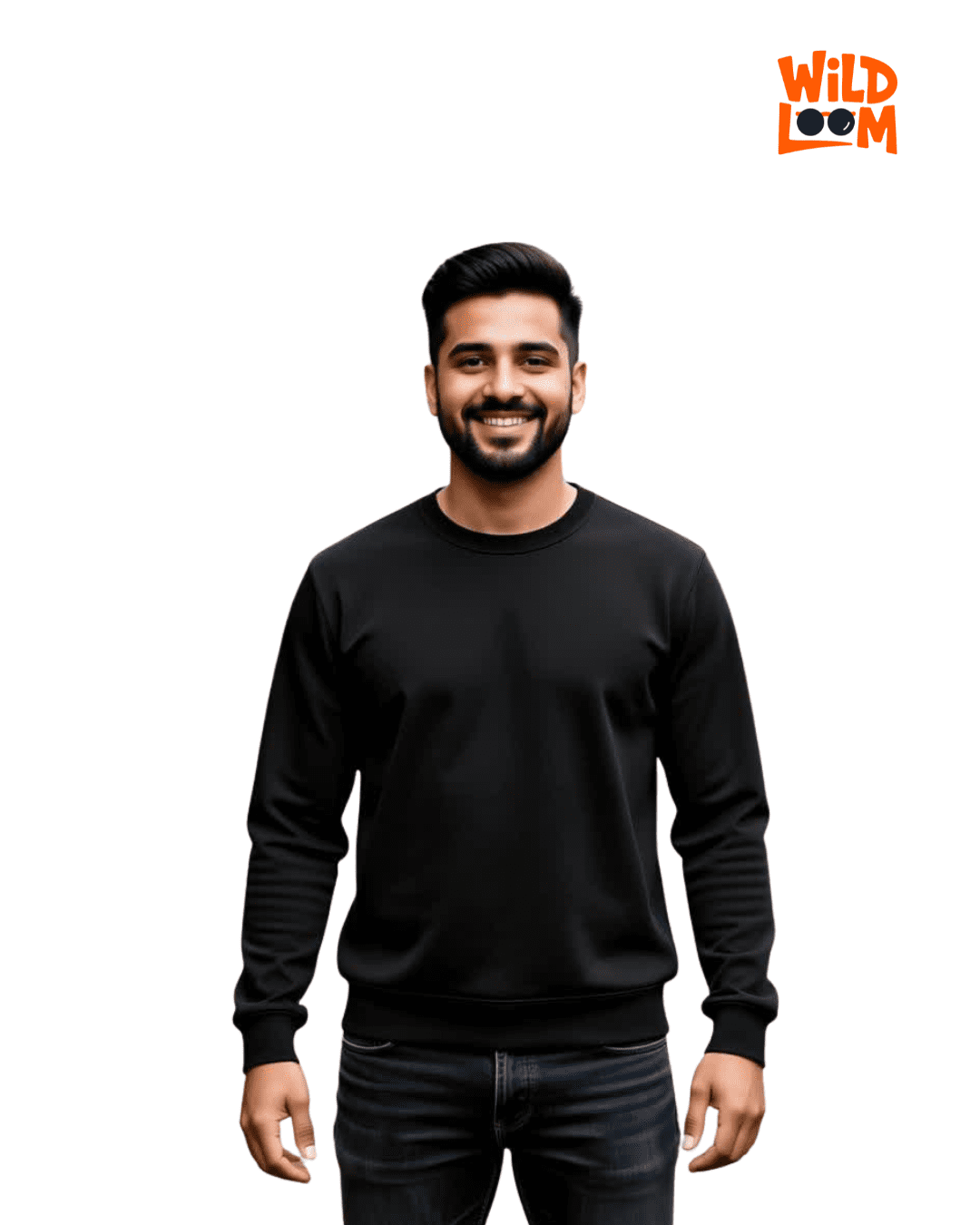 Wildloom 100% Cotton Black Sweatshirt for Men - Image 3