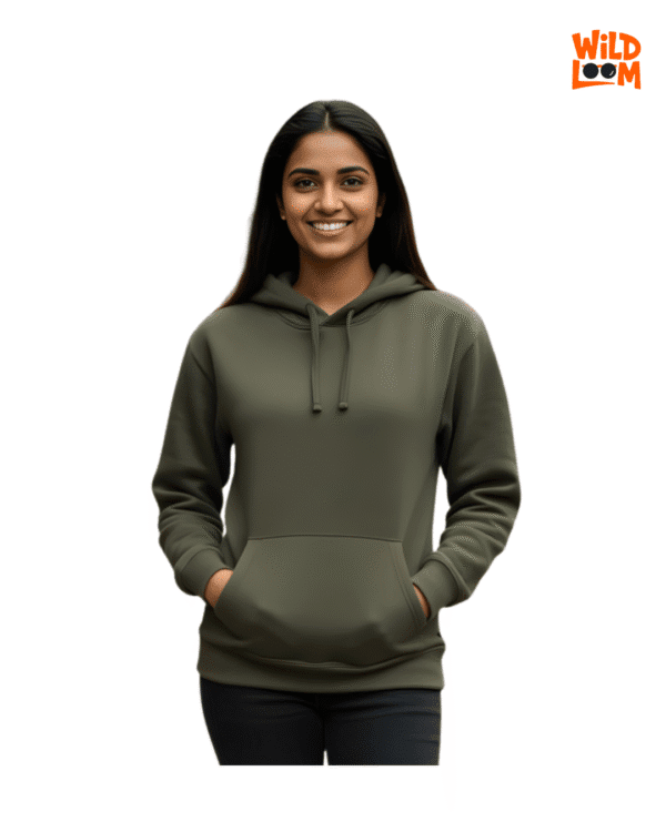 Wildloom 100% Cotton Olive_Green Color Hoodie for Men