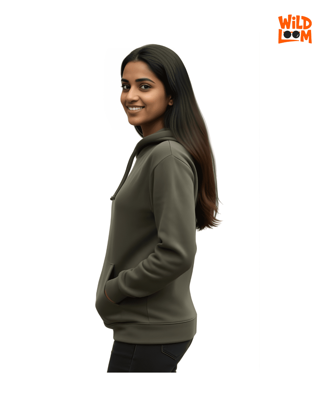 Wildloom 100% Cotton Olive_Green Color Hoodie for Men - Image 3